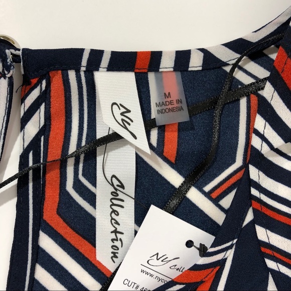 NY Collection Printed Cold Shoulder Ruffle Size M - Picture 4 of 8